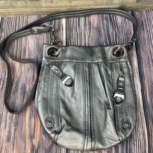 B Makowsky Silver Metallic Bag